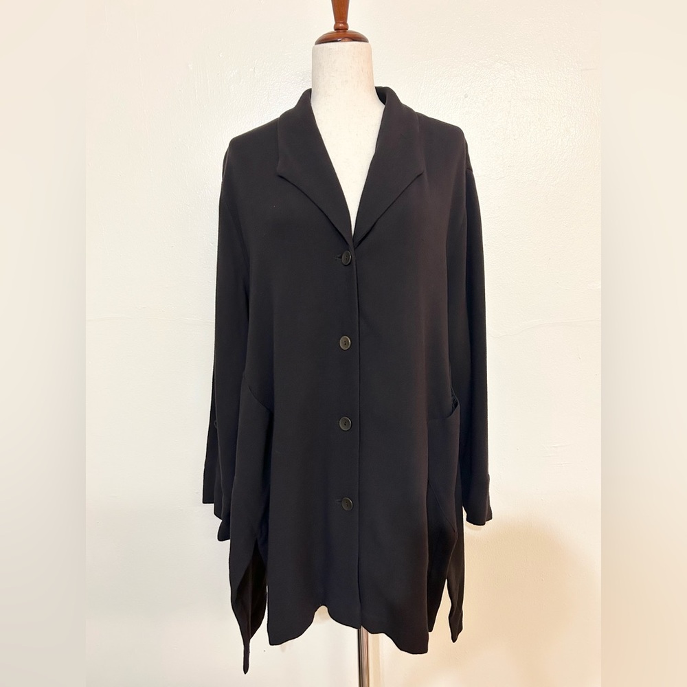 OSKA Black Long Sleeve Wool Button Up Cardigan
